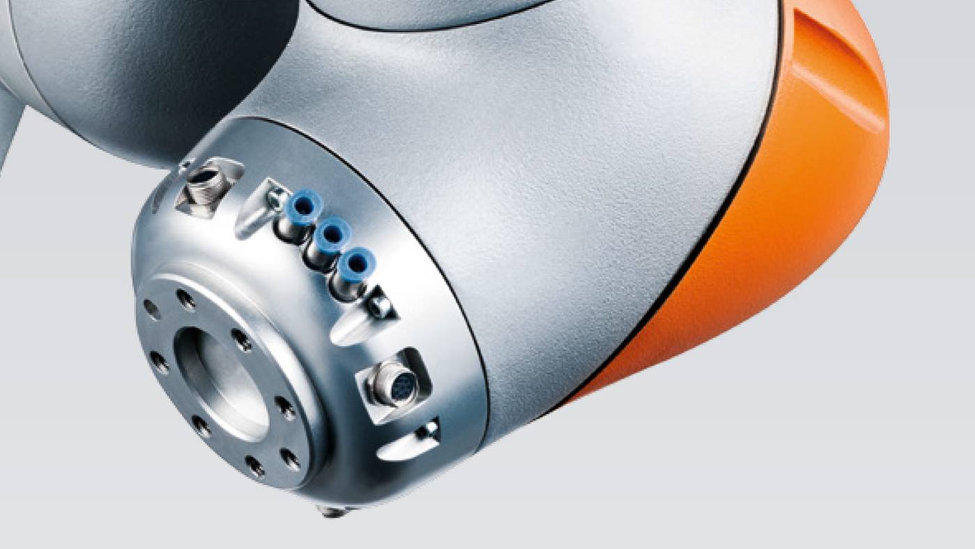 De media flens van de LBR iiwa is er in twee varianten.